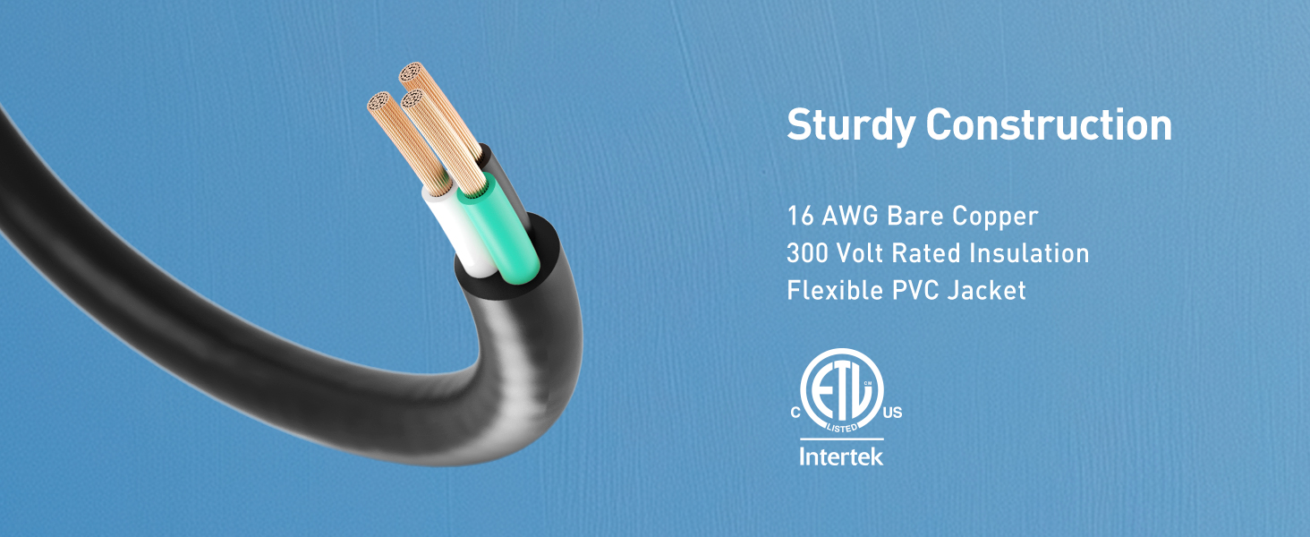 360° Rotating Flat Plug Short Extension Cord