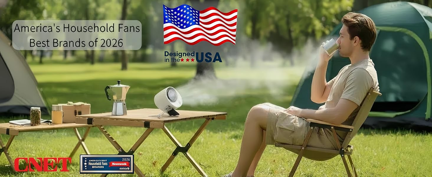 For base camp, a clip on fan plug in? provides powerful cooling when power is available.