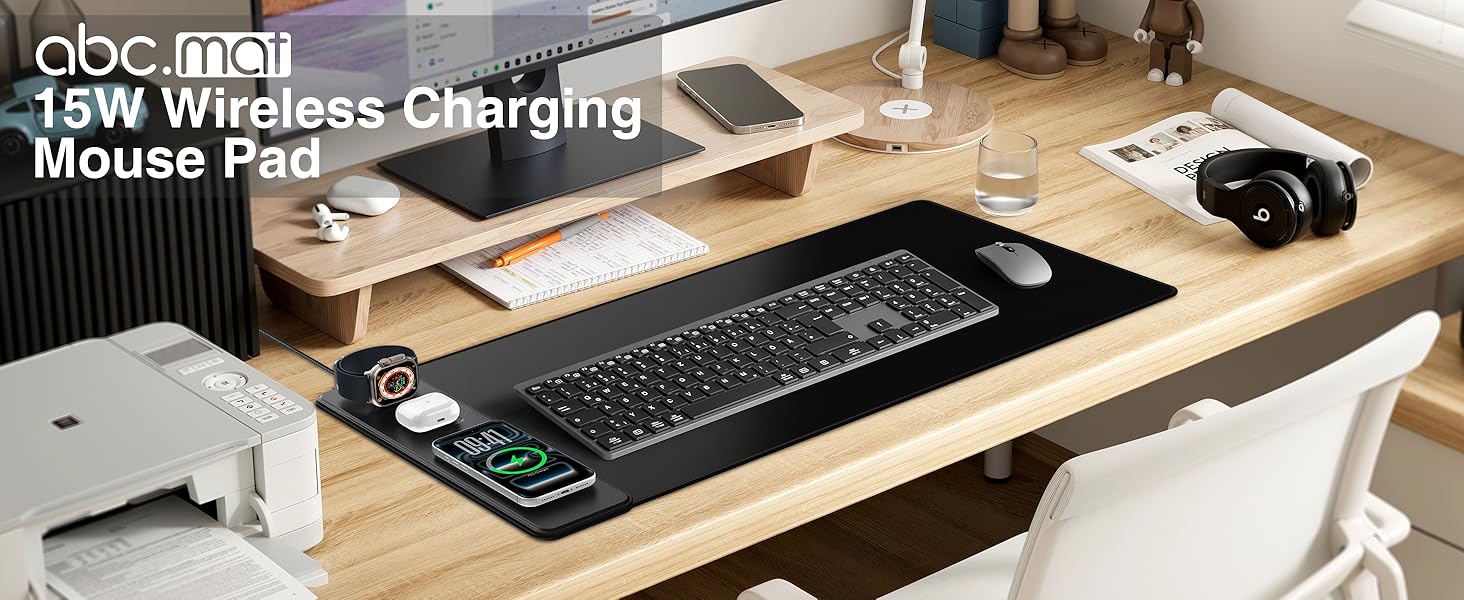 Magnetic Wireless Charging Mouse Pad