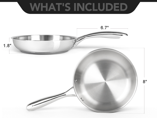 Stainless Steel Frying Pan 8 inch