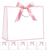 CINSOEN 12 Pcs Paper Gift Bags with Handles, Thank You Gift Bag with Ribbon Bow for Graduation We...