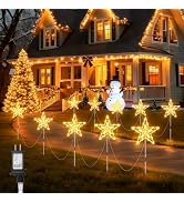 Brightown Pathway Lights Outdoor Christmas Decorations, Set of 10 Large Waterproof Stake Decorati...