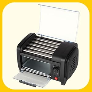 Image of hotdog roller grill and bun warmer.