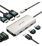 USB C Docking Station Dual DP Monitor, Displayport Docking Station with Dual DP, HDMI, VGA, USB2....