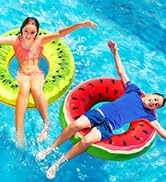 Jasonwell Inflatable Pool Floats Kids - 2 Pack Floaties Pool Tubes Swim Rings Fruit Water Floaty ...