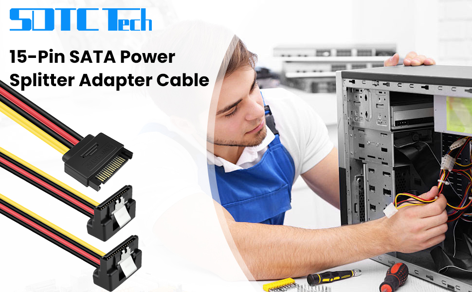 15 Pin SATA Power Splitter Adapter Cable
