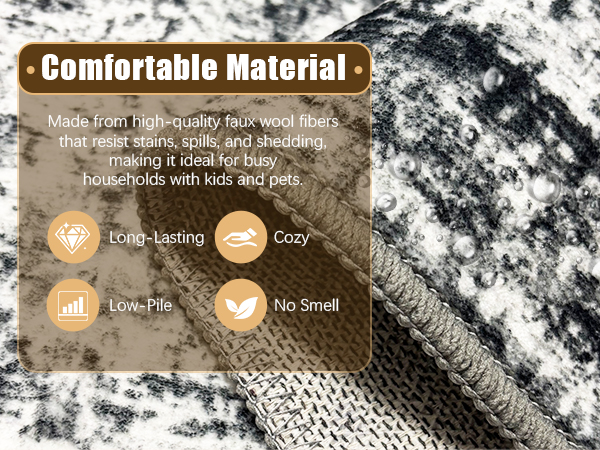 HIRUG Washable Area Rug