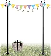 Sungaryard String Light Pole Stand for Outdoor String Lights Hanging, Use for Backyard, Garden, P...