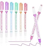 AUAUY Curve Highlighter Pen Set, 12PCS Flownwing Curve Pens Dual Tip Markers with 6 Different Cur...