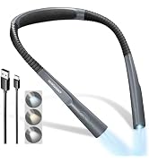 Glocusent Upgraded LED Neck Reading Light, Book Light for Reading in Bed, 30-min Timer, 3 Colors ...