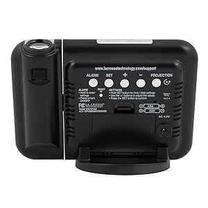 lacrosse, la crosse, 616-1412, projection, alarm, bedside clock, projected time, temperature