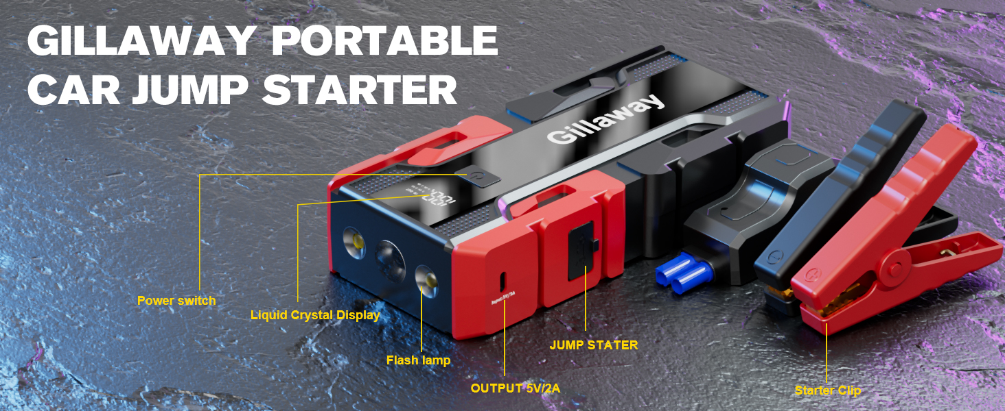GILLAWAY PORTABLE CAR JUMP STARTER