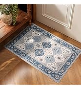 Lessymo Moroccan Washable Rugs for Entryway, Faux Wool 2x3 Small Area Rug for Kitchen Bathroom Co...