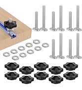 DALQUIS 1/4-20 T Track Knob Kit, T-Track Accessory Includes 1-1/2" &amp; 2" Hex Thread Knob Nuts with...