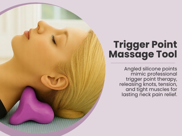 neck massager for pain relief deep tissue stretcher traction trigger point tool cervical device