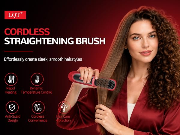 LQT Cordless Hair Straightener Brush