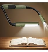 Glocusent Bendable Neck Light, 100Hrs Long Lasting Rechargeable Book Light, 5 Colors &amp; Stepless D...