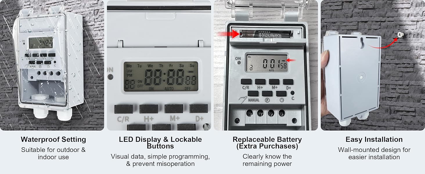 Goldlife Waterproof Programmable Timer Switch