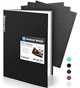 Sooez Art Portfolios 11"x17", Large Portfolio Folder with 30 Pockets &amp; Black Inner Sheets, Displa...