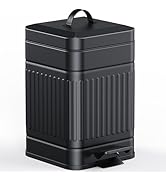 CEROELDA Small Trash Can with Lid-5L/1.3 Gal,Stainless Steel Outdoor Dog Poop Garbage Can-Farmhou...