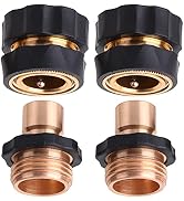 UNCO- Garden Hose Quick Connectors, 3/4 Inch, 2 Sets (2 Female+2 Male) Hose Quick Connect, Water ...