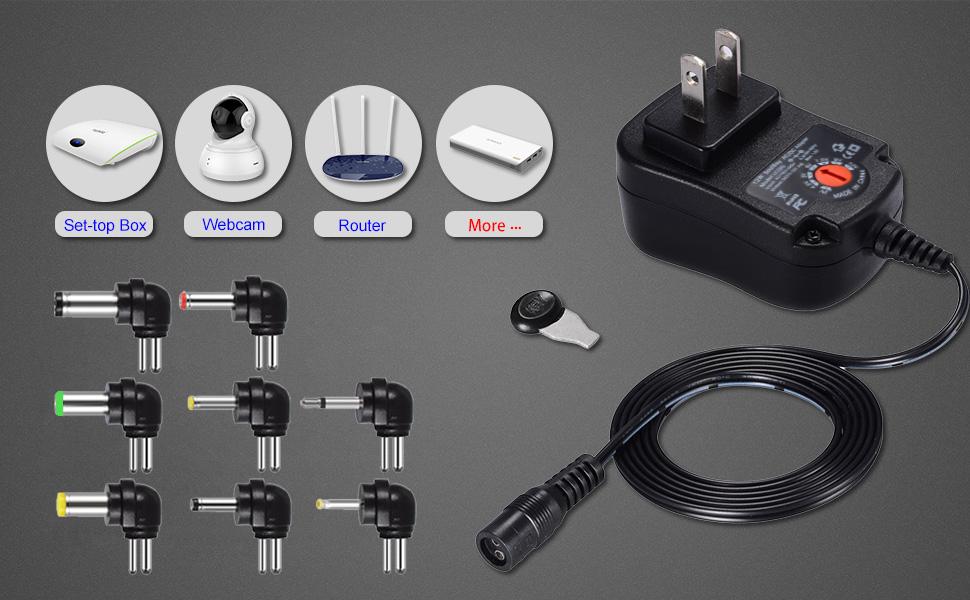 ac adapter universal dc power supply 120VAC 100-240VAC to DC 12V 9V 5V 6V 7.5V 3V 4.5V 1A Amp 0.5A