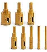 THINKWORK Diamond Hole Saw Kit, Dry/Wet Brazing Tile Core Drill Bits Sets, Brazed Hollow Tile Hol...