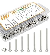 VGBUY 110Pcs Machine Screws Assortment kit,Assorted 1/2 to 2 inch Long # 8-32 Machine Screw,304 S...