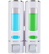 MEKOTRIN Shampoo and Conditioner Dispenser, Shower Soap Dispenser Wall Mounted 2 Chamber 400ml, R...