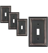 DEWENWILS Toggle Wallplates, Aged Bronze Light Switch Covers, Heavy Duty Matel Material, Pack of 4