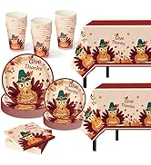 Thanksgiving Party Supplies,102 Pcs Give Thanks Themed Party Set,Thanksgiving Dinnerware Sets,Tha...