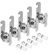 WELLUCK 5/8 Inch Thumb Operated Offset Cam Lock, 5 Packs Keyless Twist Cabinet Mailbox Drawer Loc...