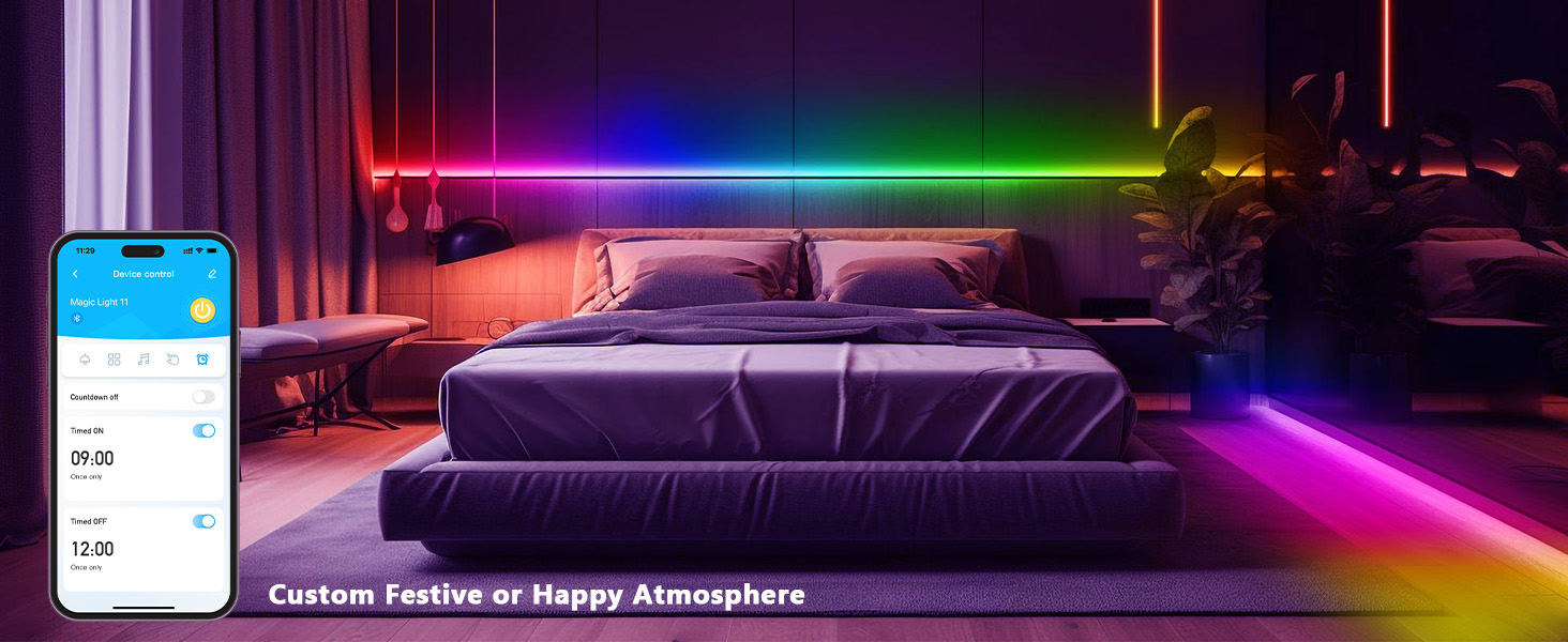 Smart RGB COB LED IC Strip Lights, Addressable High Density Flexible with Remote &amp; App Control