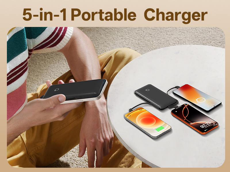 portable charger with cable
