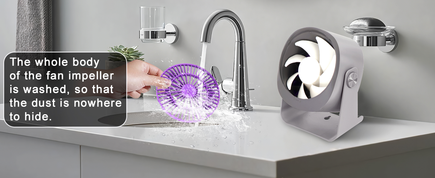 The whole body of the fan impeller is washed, so that the dust is nowhere to hide.