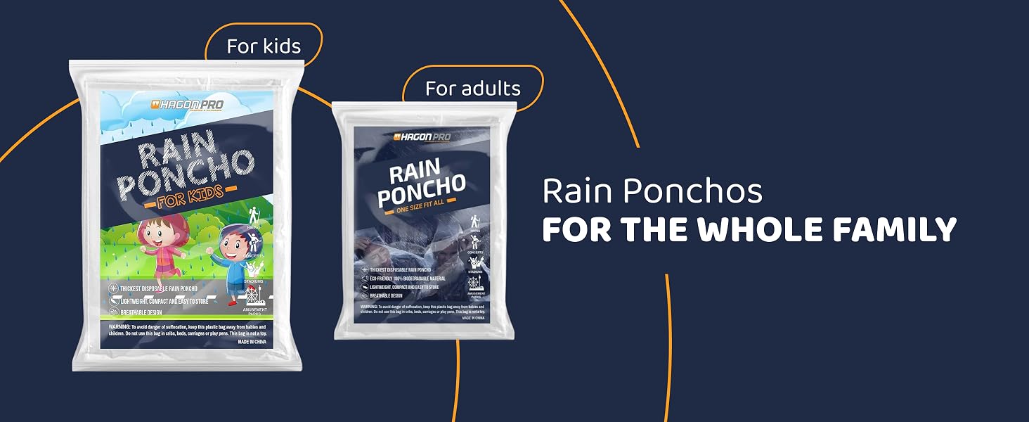 disposable rain ponchos for kids and adults