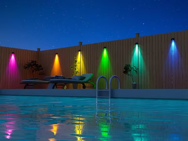 solar fence lights outdoor waterproof led