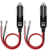 YONHAN Cigarette Lighter Male Plug 12V Fused Replacement 2 Pack, Male Cigarette Lighter Plug Adap...