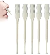 Mcbazel 5Pcs 2-in-1 Nasal Hair Cutter, Double-Sided Nose Hair Cutter, Manual 360° Rotating Nose H...
