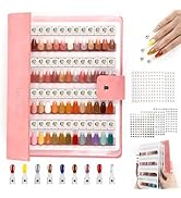 ANGNYA Magnetic Nail Swatch Book, 144 Nail Color Book Leather Nail Sample Display Book with144 Ma...