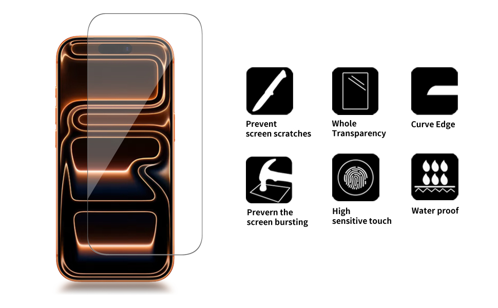 Glass Screen Protector iPhone 17 Pro Max 6.9 inch HD Screen Tempered Glass