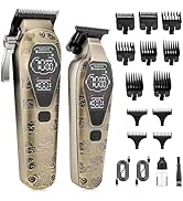 QREEYX Professional Hair Clipper for Men - Cordless Clippers and Trimmers Set, Heavy-Duty Motor H...