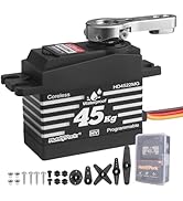 HobbyPark Waterproof 45kg High Torque Servo Coreless Motor 8.4V HV Servo Metal Gear Digital Servo...