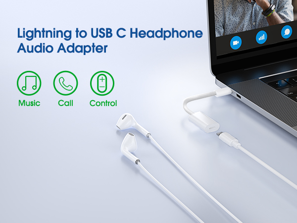 TechMatte Lightning to USB C Audio Adapter Cable
