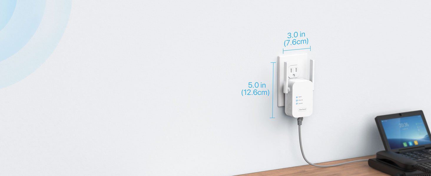 WiFi to Ethernet Adapter with Compact Design Blends into Your Home Environment.