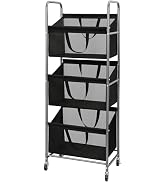 STO STO 3-Tier Vertical Rolling Laundry Hamper with Removable Bags, 120L Stackable Laundry Sorter...