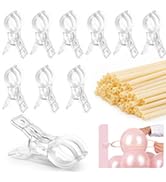 RELBRO Spring Clamps, 3.5 Inch Clear Plastic Clips with 260 Long Balloons for Balloon Arch Backdr...
