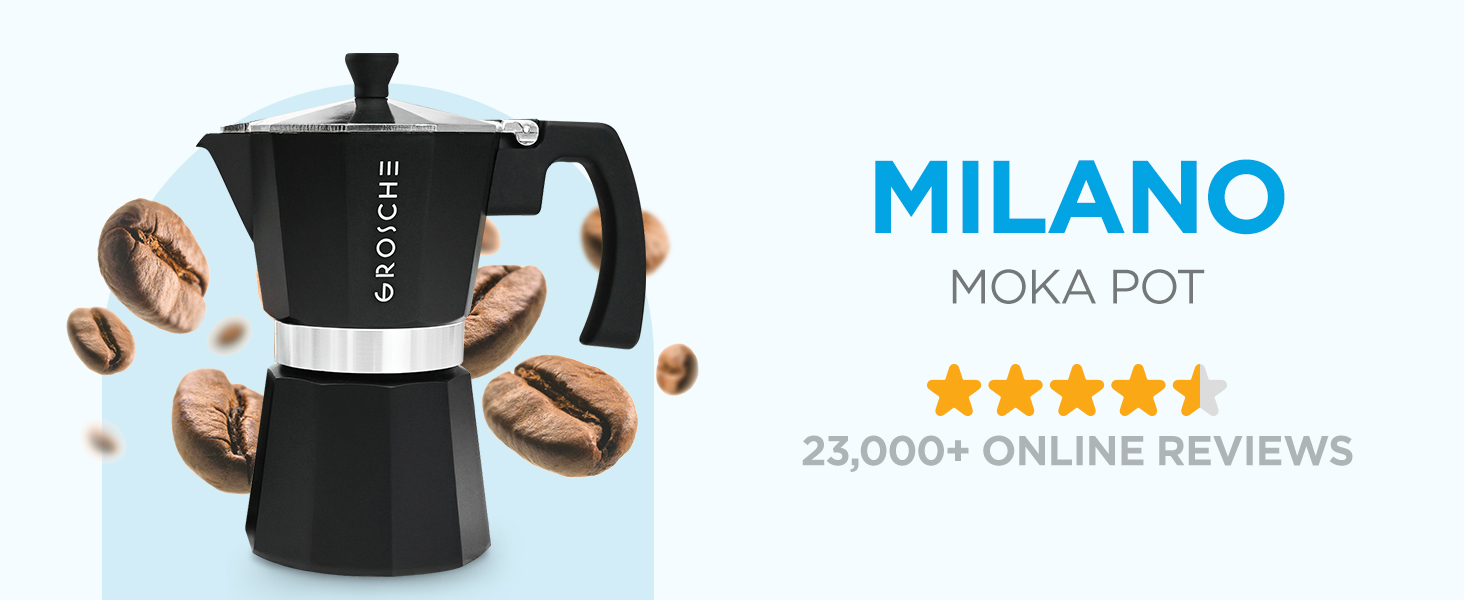 milano moka pot stovetop espresso coffee maker italian cuban coffee percolator grosche brewer