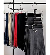 [Upgrade] Pant Organizer for Closet (1/2 PK) Multi-Functional Pants Rack with Stopper Horizontal/...