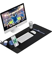 Wireless Charging Mouse Pad with Foldable Phone Holder, 15W Magnetic Fast Charging for iPhone Sam...